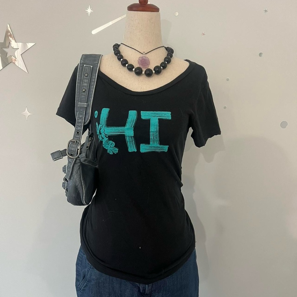 roxy hawaii y2k summer 2000s hibiscus grunge bimbo gyaru tee ❤︎︎